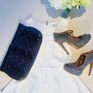 NWOT Elizabeth and James white peplum top